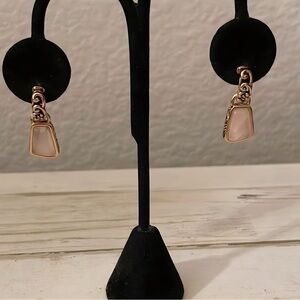 Barse Cooper Rose Quartz Drop Earrings.